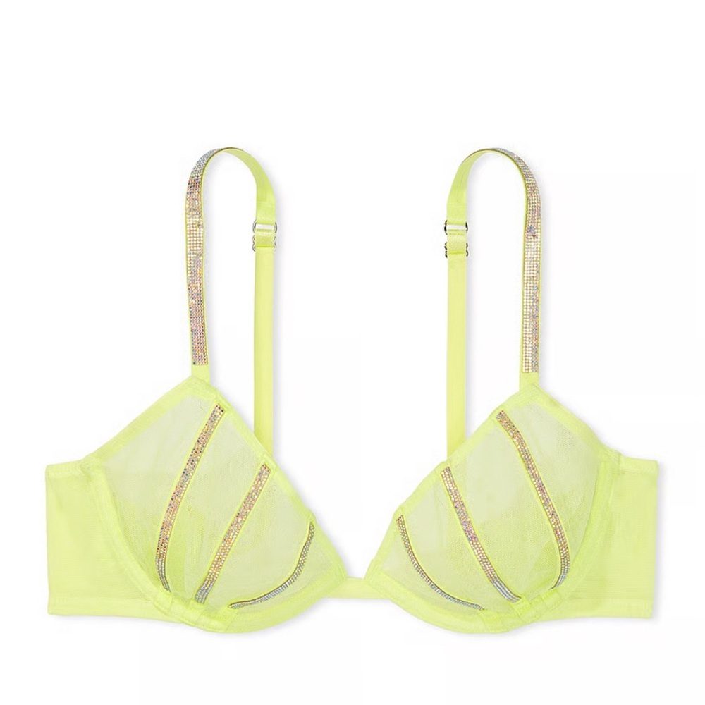 VS Sheer Shine Unlined Low Cut Demi Bra 36b
New without tags